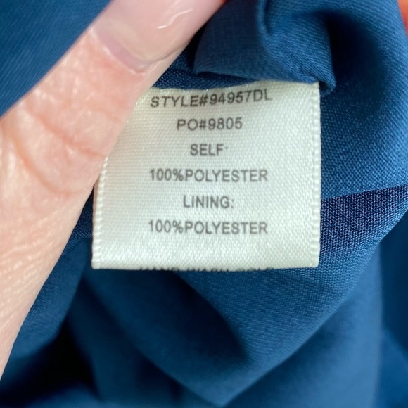 SKIES are Blue Floral Bell Sleeve Dress Key Hole Detail Women's Size Small - Picture 10 of 12